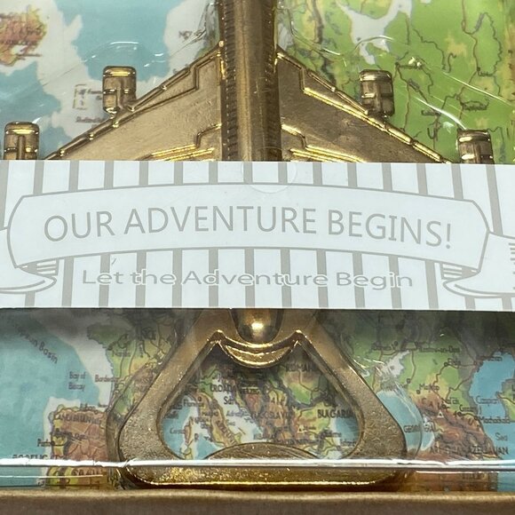 Our Adventure Begins! Airplane Gold Bottle Opener - Let The Adventures Begin - Picture 4 of 5
